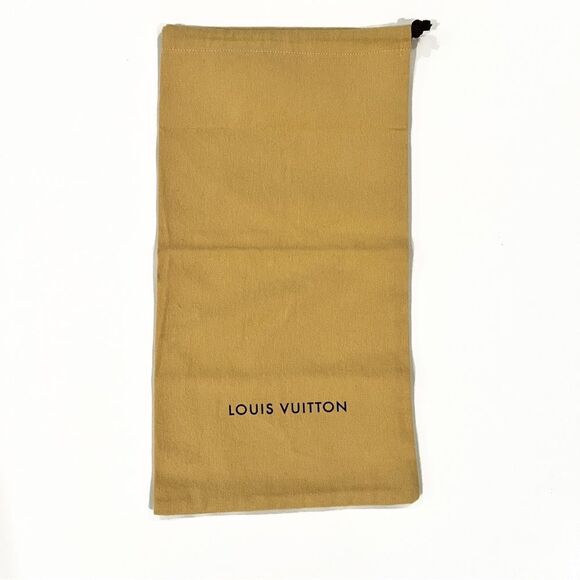 LOUIS VUITTON 100% Cotton Drawstring Shoe Dust Cover Bag 14.5 x 7.75 - Picture 1 of 7